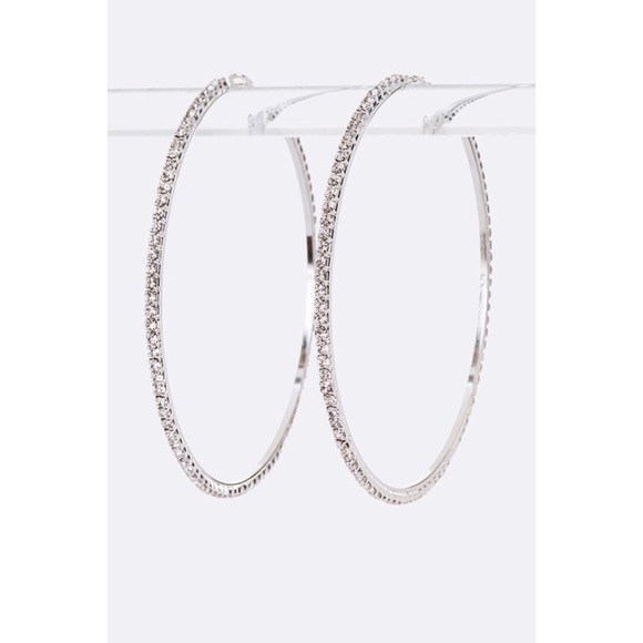 CRYSTAL HOOP EARRINGS - Picture 2 of 2